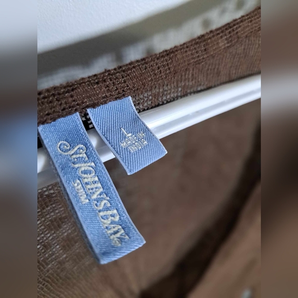 St Johns Bay Brown Long Sleeve Lace Top - Picture 3 of 6